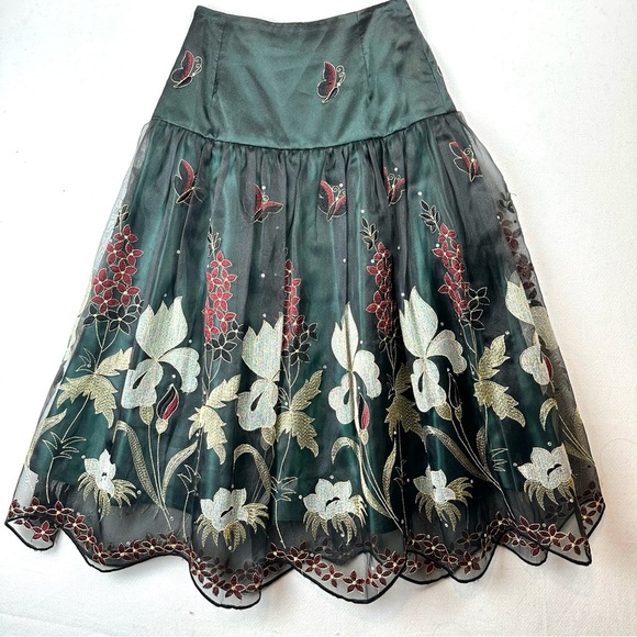 Vintage de Lanthume Embroidered Sweater & Skirt Set Elegant Party - Picture 4 of 15